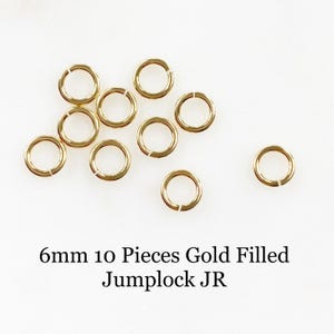 6mm 10 piece gold filled jumplock jump rings