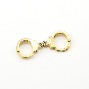 Large Handcuff Vermeil Gold Charm Police Sheriff Law Enforcement Pendant