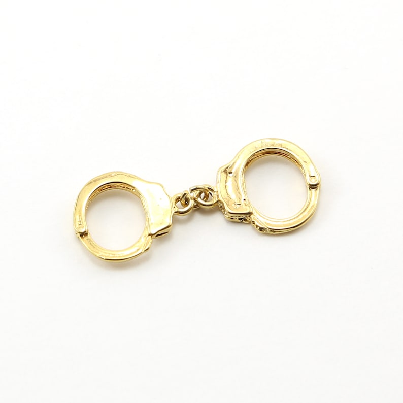 Large Handcuff Vermeil Gold Charm Police Sheriff Law Etsy