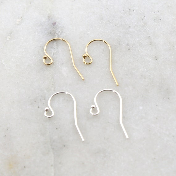 1 Pair Ball End Ear Wire Earring Wires Earring Hook Component in Sterling Silver or 14K Gold Filled