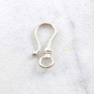 Sterling Silver Large Heavy Duty Smooth Shiny Hook Clasp Jewelry Making Supplies Chain Findings