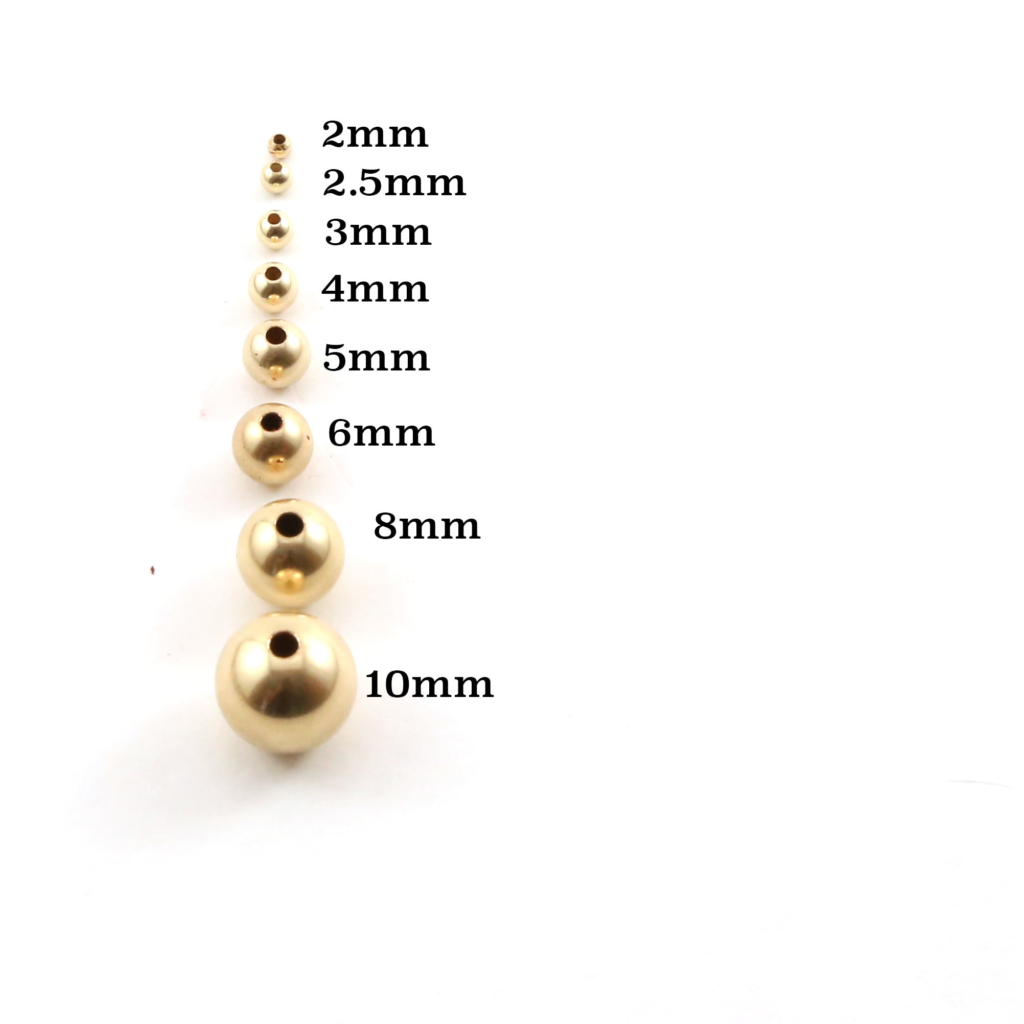 Gold filled Round Seamless Spacers Beads 2mm, 2.5mm, 3mm, 4mm