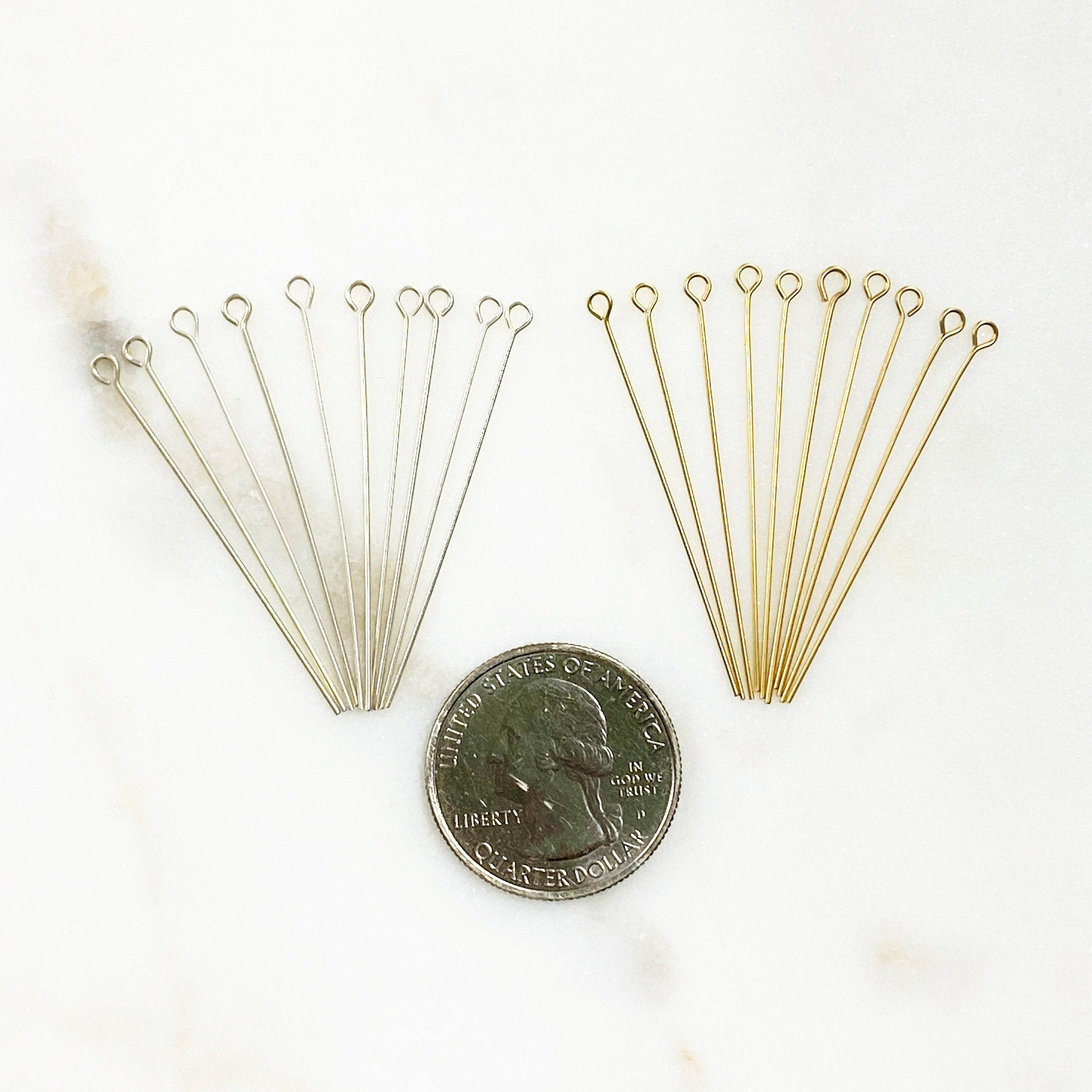 Open Eye Pins, Sterling Silver, 1.5 Inch Long and 24 Gauge Thick (10  Pieces) — Beadaholique