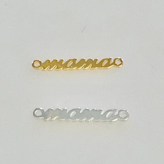 Teeny Tiny Cursive Mama Connector Pendant 14K Gold Filled or Sterling Silver Mother's Day, New Mom Necklace Pendant Permanent Jewelry