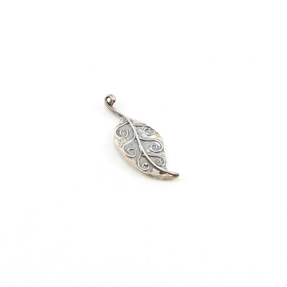 Sterling Silver Detailed Curly Organic Shape Leaf Tree Nature Inspired Charms