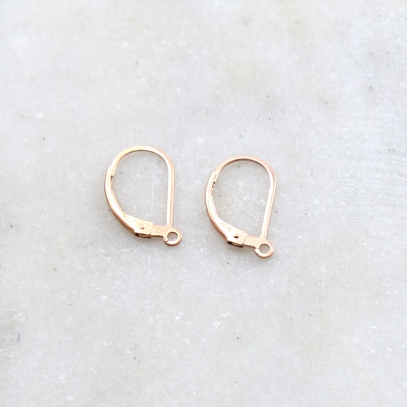 1 Pair Simple Rose Gold Filled Minimal Leverback Earring Hooks Earring Component