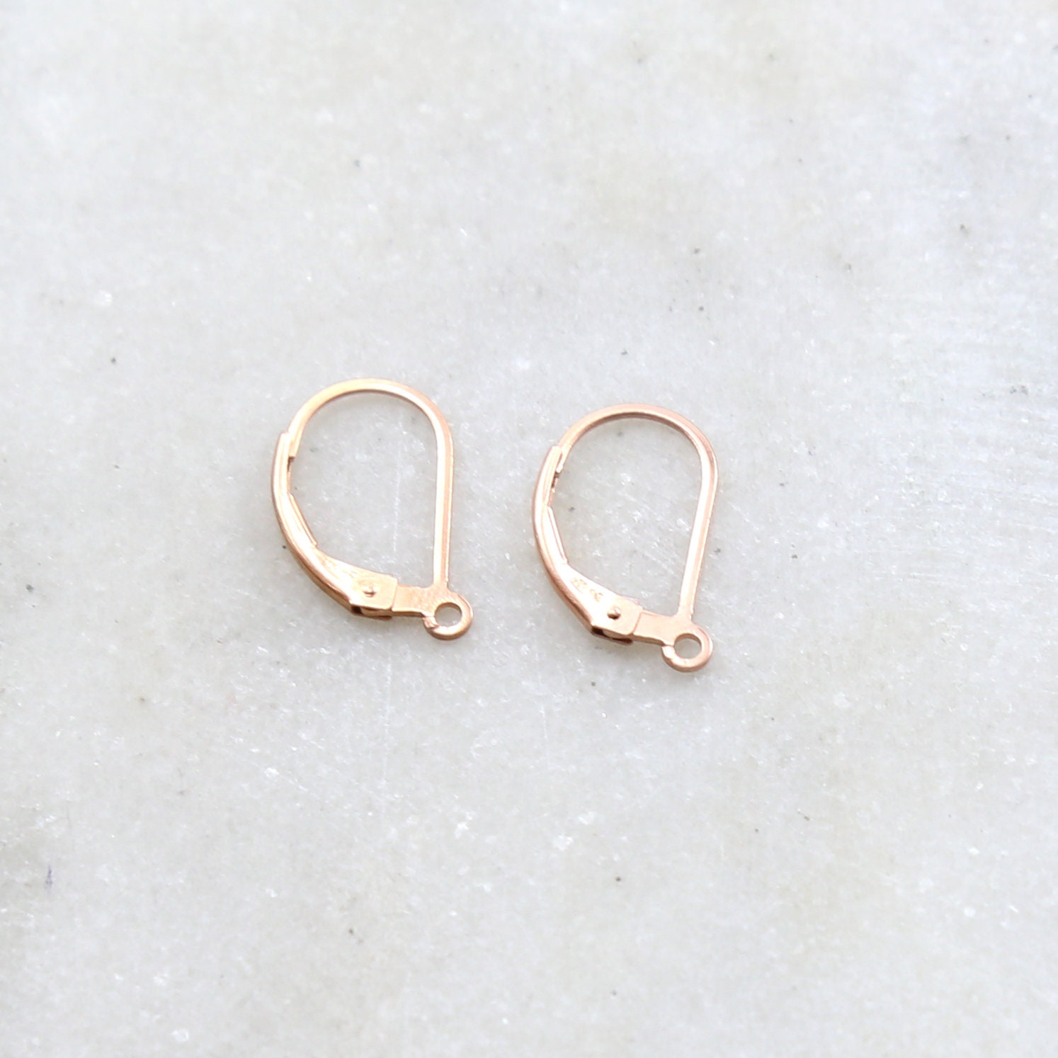 1 Pair Simple Rose Gold Filled Minimal Leverback Earring Hooks Earring  Component