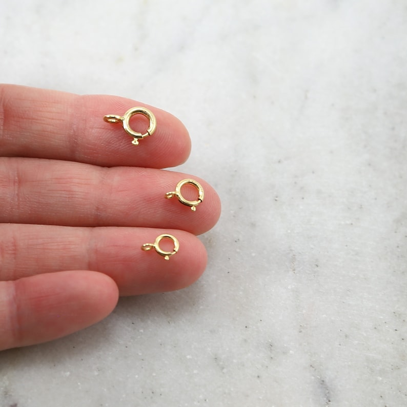 5mm Jewelry Making Supplies Chain Findings 10 Pieces 14K Gold Filled Closed Spring Ring 3 Sizes Choose your Size 7mm 6mm