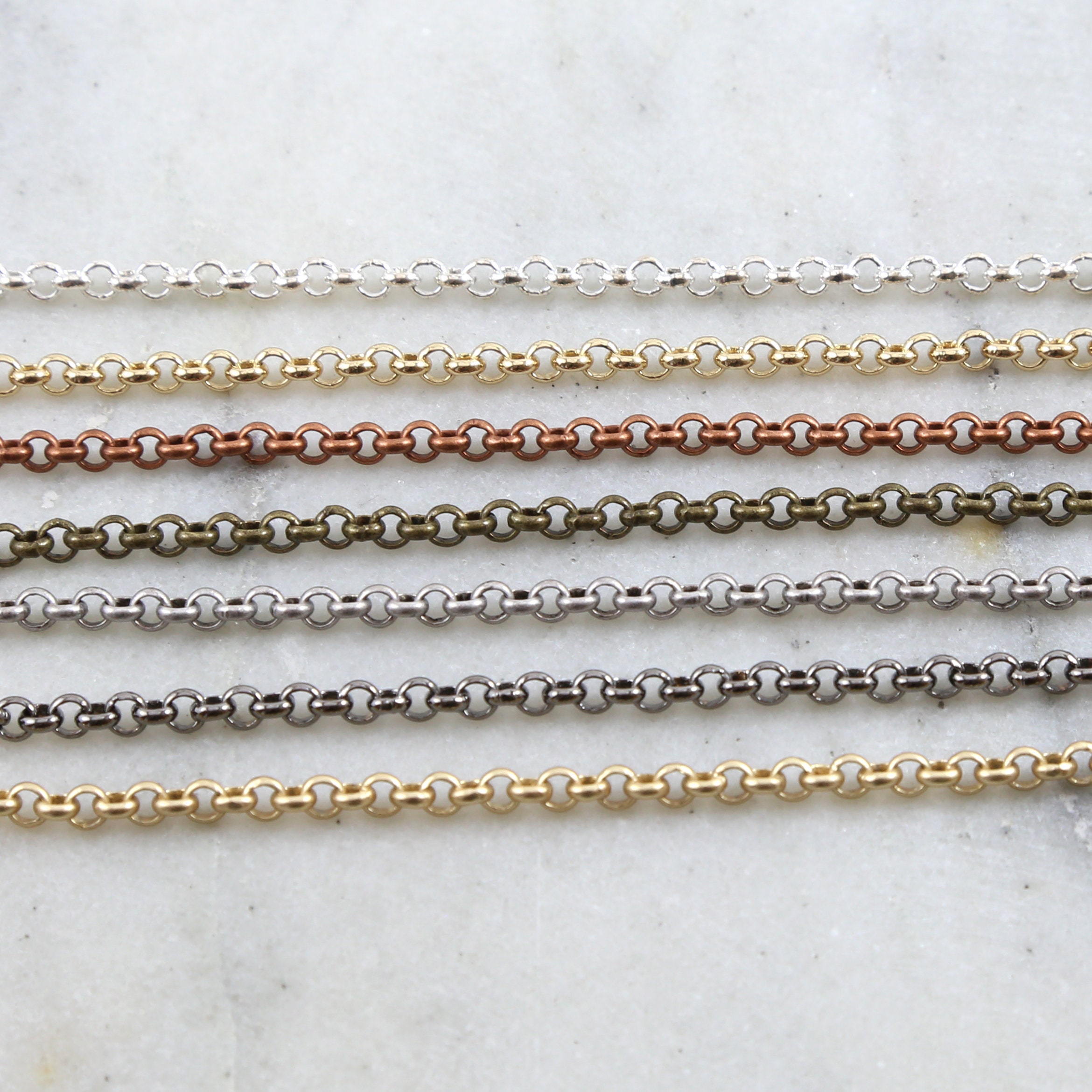 3METER FULL LENGTH 2.5MM JEWELRY MAKING CHAIN, Gold PLATED – Madeinindia  Beads
