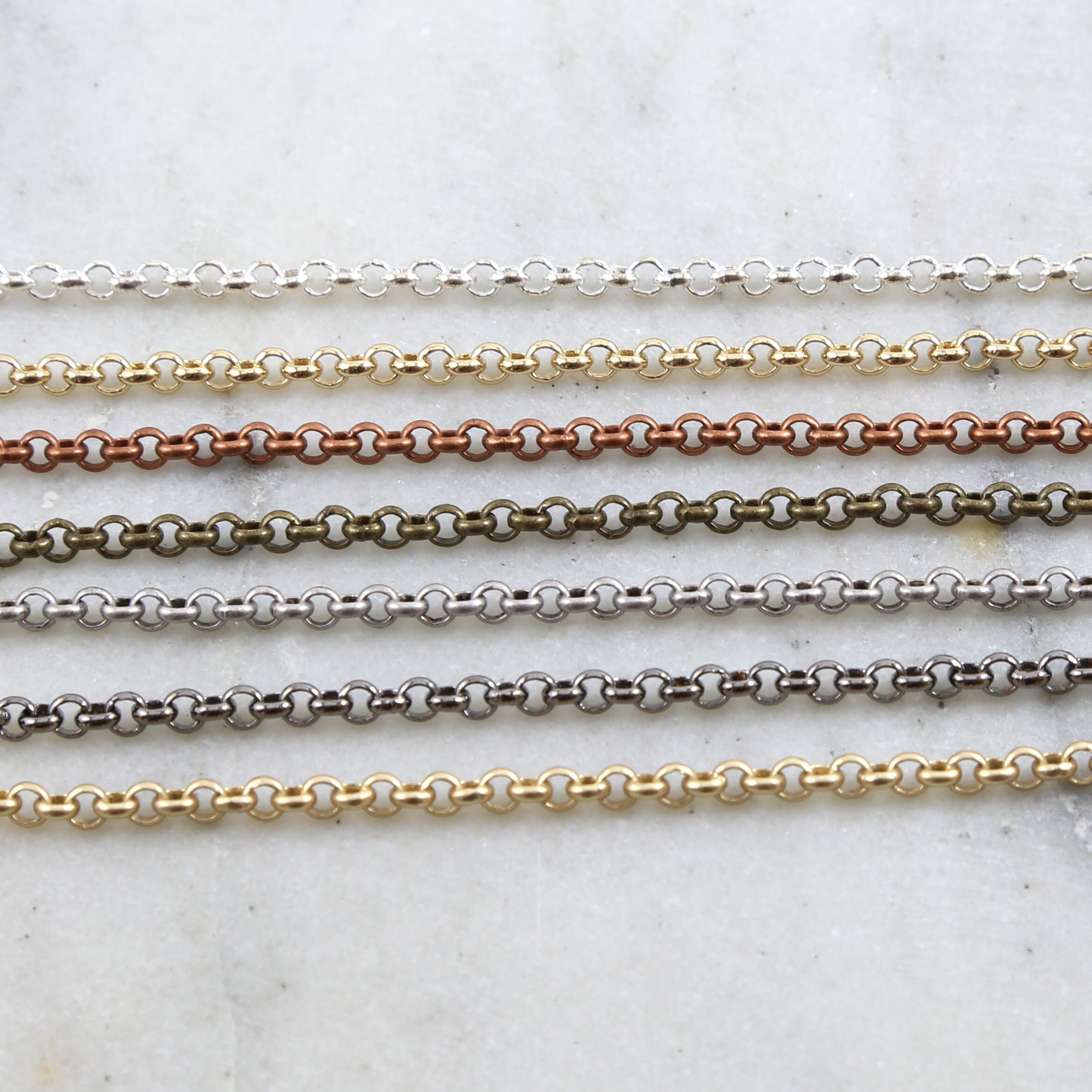 3METER FULL LENGTH 2.5MM JEWELRY MAKING CHAIN, Gold PLATED – Madeinindia  Beads