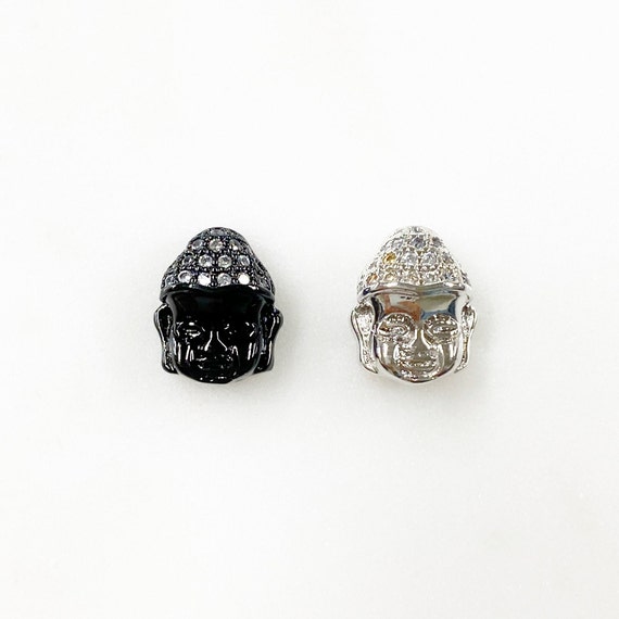 Buddha Head Bead Charm Choose Your Color Gunmetal Plated Or Rhodium Plated Spiritual Religious Traditional Jewelry Making Beads And Charms