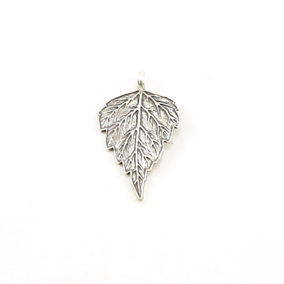 Sterling Silver Detailed Birch Leaf Tree Nature Inspired Charms