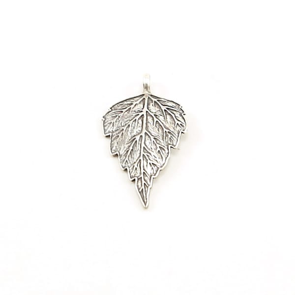 Sterling Silver Detailed Birch Leaf Tree Nature Inspired Charms