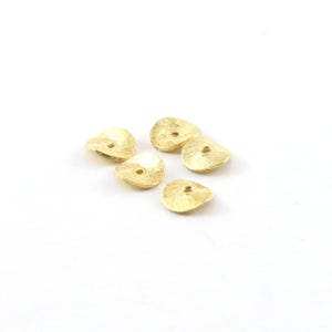 5 pieces 6mm vermeil wavy disc rondelle bead potato chip spacer beads