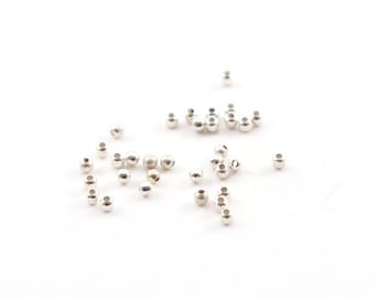 25 pieces 2mm smooth seamless round sterling silver 925 spacer beads