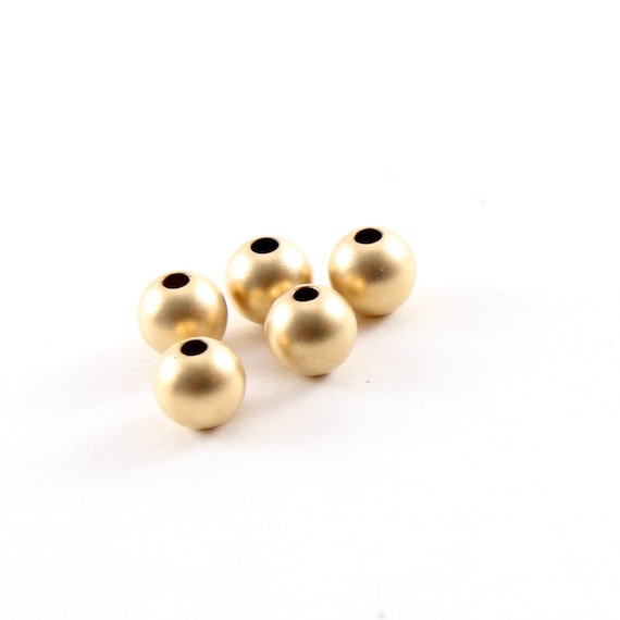 5 Pieces 6mm Smooth Matte Gold Seamless Round 14K Gold Filled Spacer Beads