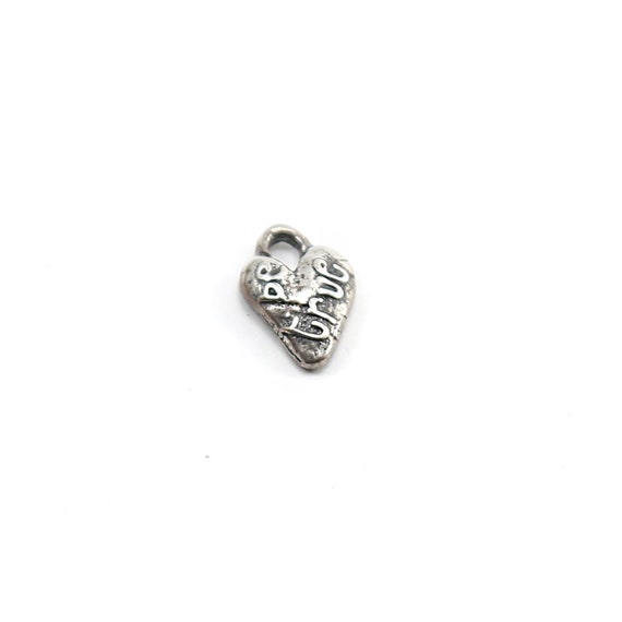 Sterling Silver Be True Inspirational Saying Heart Charm Love Friendship Pendant