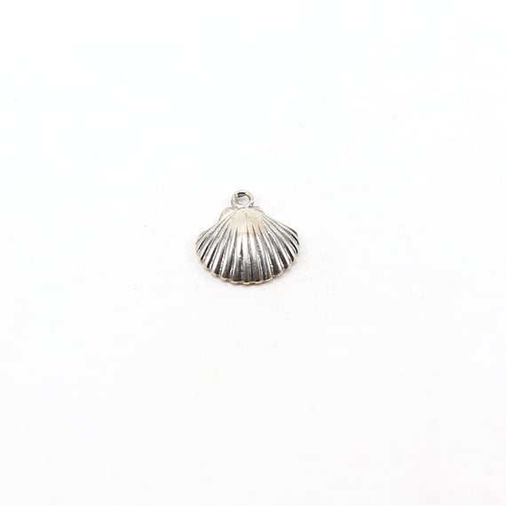 Large Sterling Silver Shell Ocean Nautical Charm Pendant