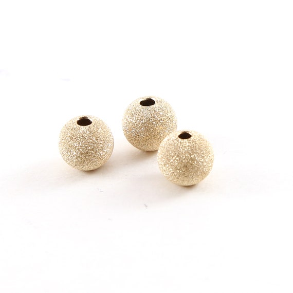 3 Pieces 8mm Stardust Bead Shiny Sparkle Seamless Round Round 14K Gold Filled Spacer Beads