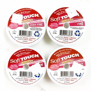 Soft Touch Silber Premium Flex Draht Wählen Sie Ihre Größe Sehr fein, fein, mittel und schwer Edelstahl Draht Schmuck machen Kunsthandwerk