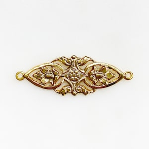 Vermeil Connector Detailed Charm Gold Unique Ornate Jewelry Making Connector Charm