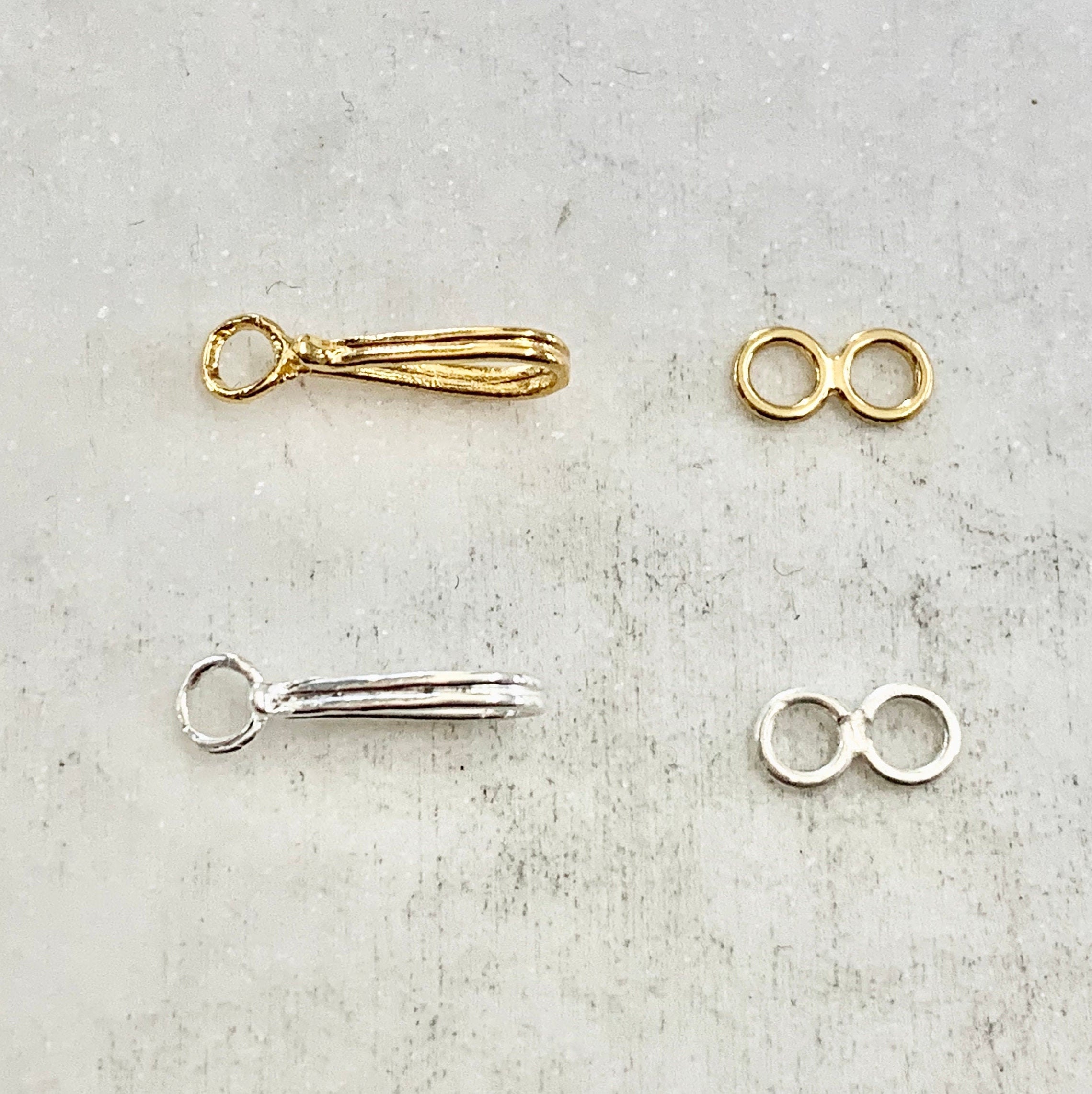 Vermeil or Sterling Silver Small Soldered Closed Loop Hook and Eye