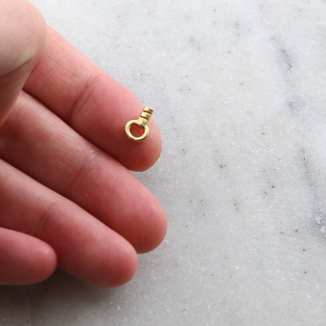 2 Pieces Small .7mm Opening Vermeil Beading Chain End Cap Etsy