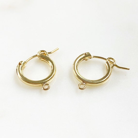 1 Pair- Thick Flex Tube Hoop 14k Gold Filled Classic Hoop Earring With 1 Loop Hoop Component Earring Wires Earring Hook