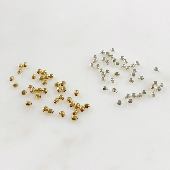 25 Piece 2.5mm Cubed Beads Choose Your Color Sterling Silver or 14K Gold Filled Jewelry Making Beads