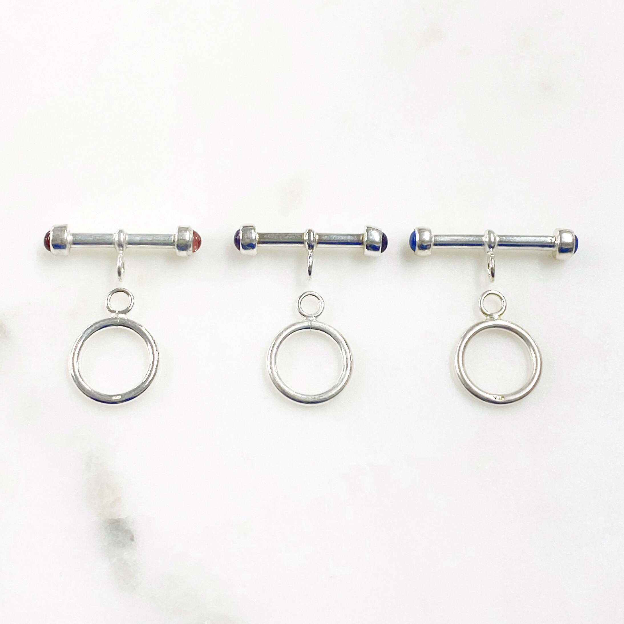 Sterling Silver Garnet S-Clasp Necklace Clasp / Hook - Two Designs, Choose Your Style