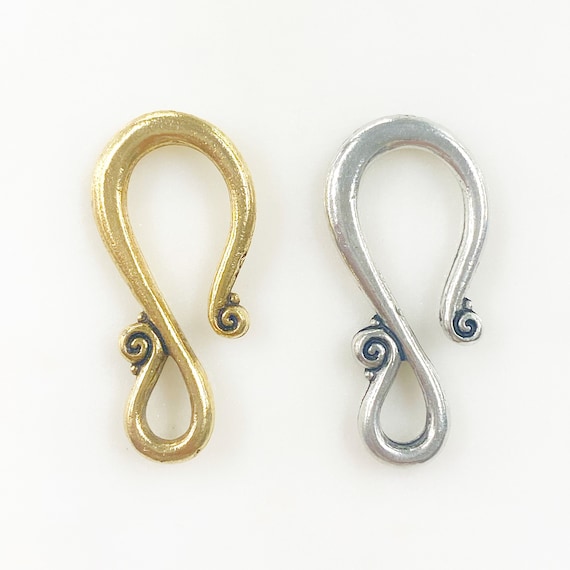 Pewter S Hook Clasps Choose Your Color Antique Gold or Antique Silver Unique S Hook Clasp Findings