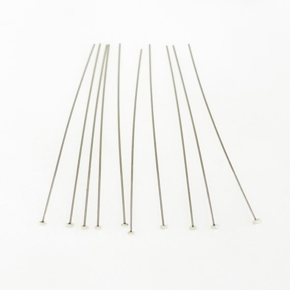 10 Pieces 1.5 Inch Thin Head Pin 26 Gauge Sterling Silver Stringing Bead Supplies Jewelry Making Pin