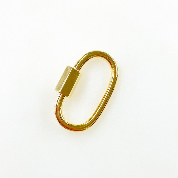 Rounded Simple Carabiner Screw Clasp Gold Plated Necklace Connector Clasp