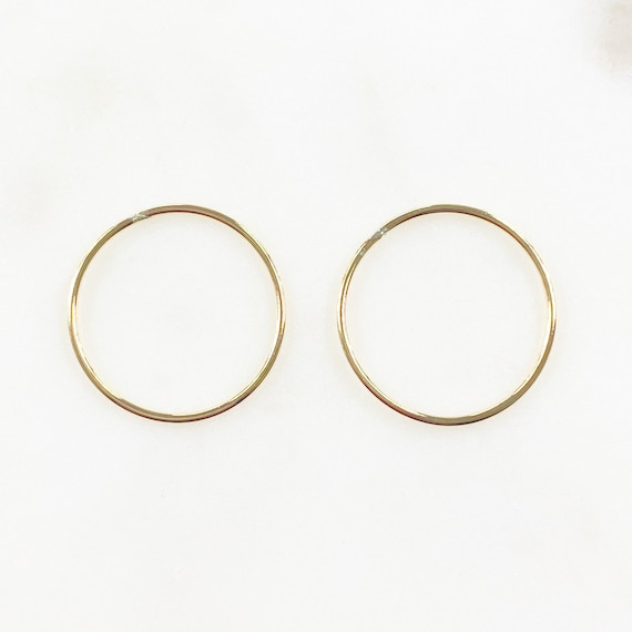 2 Pieces 20.5mm 14k Gold Filled Smooth Connector Ring Open Circle Charm Soldered Ring Jewelry Making Supplies Permanent Jewelry