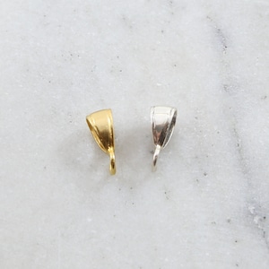 Smooth Simple Minimalist Open Pendant Bail in Sterling Silver or Vermeil Jewelry Making Supplies Necklace Pendant Findings
