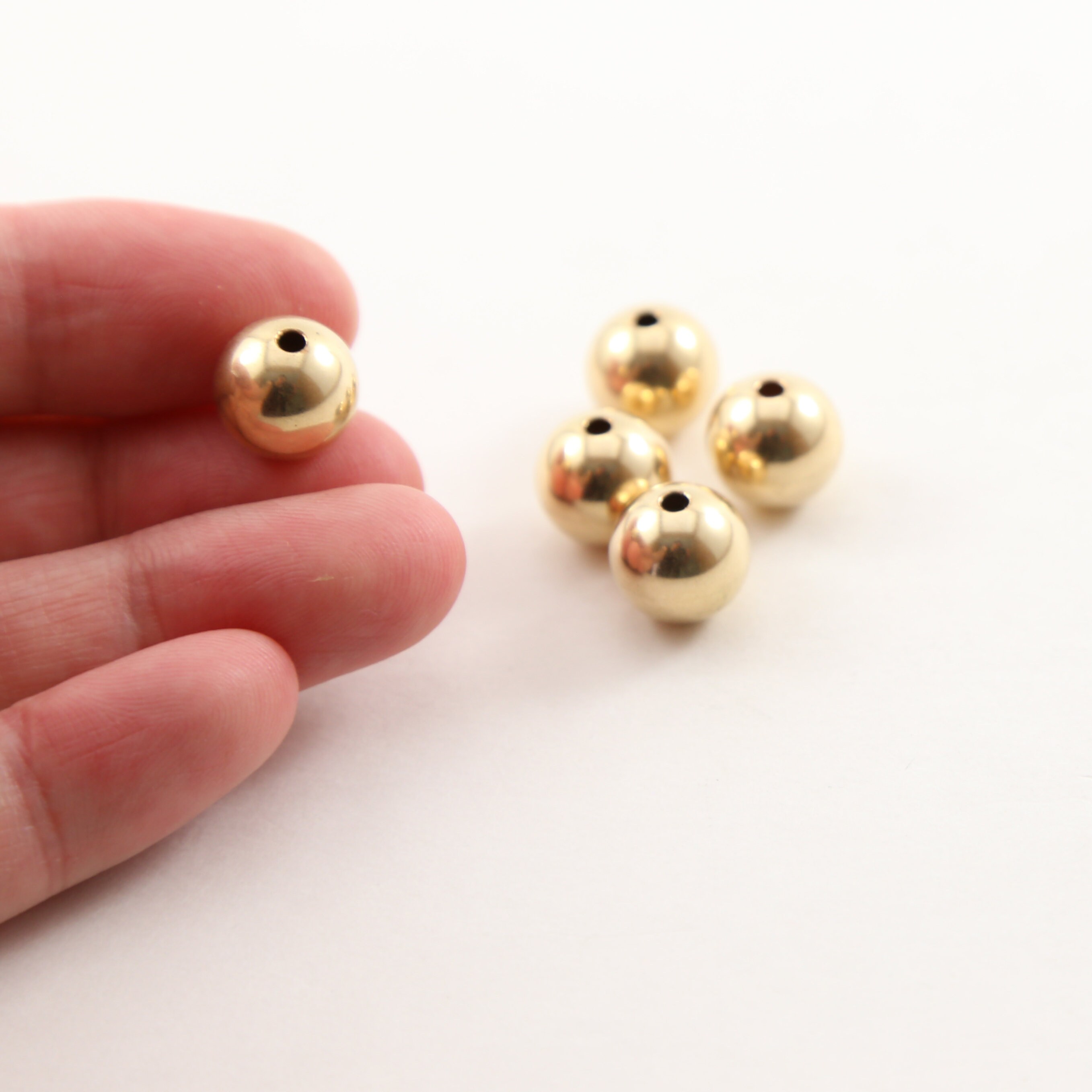 Round Golden Plated Spacer Brass Beads - AmberGemstones