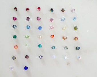 4mm Swarovski CrystalAB Aurora Borealis Bicone Beads 144 Piece Authentic Austrian Crystal Choose Your Color Jewelry Making Beads