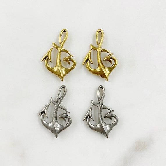 2 Piece Anchor Charm Nautical/Ocean Charms Choose Your Color Antique Gold or Antique Silver