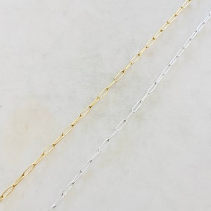 Gold or Silver Plated Base Metal Elongated Rectangular Oval Link Cable Chain Box Chain Chain by the Foot/ Bulk Unfinished Chain