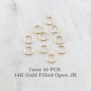 10 pieces 7mm 19 gauge 14k gold filled open jump rings charm links jewelry making supplies gold findings