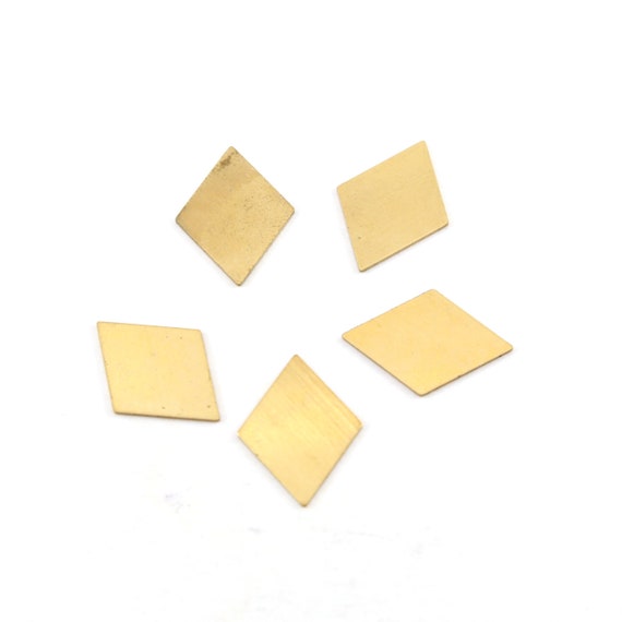 5 Pieces 20mm x 15mm Brass Metal Smooth Diamond Stamping Blank Triangle Charm No Holes