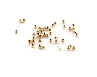 25 pieces 2mm smooth seamless round 14k gold filled spacer beads