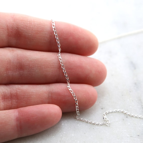 Little Dainty Diamond Cut Curb Chain / Sold by the Foot / Bulk Unfinished Chain