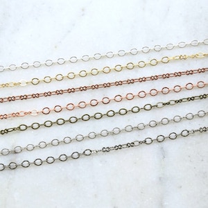 Base Metal Figure 8 Chain in Shiny Silver, Shiny Gold, Antique Copper, Shiny Copper, Antique Brass, Antique Silver, Gunmetal /by the Foot