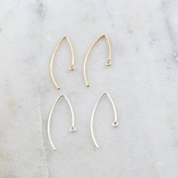 Teardrop Earring Hooks - Hammered Ear Wires - Sterling Silver Earring Hooks