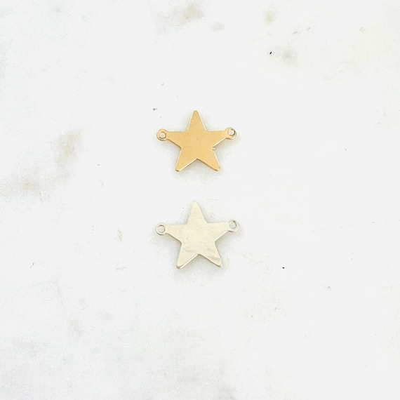 2 Loop Connector Star 14K Gold Filled or Sterling Silver Delicate Lightweight Dainty Charms Permanent Jewelry