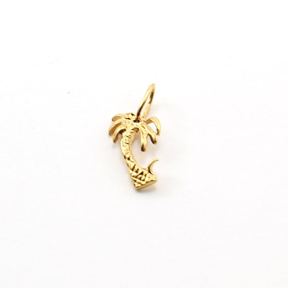 Tropical Palm Tree Hawaii Beach Vacation Vermeil Gold Charm Necklace or Bracelet Pendant