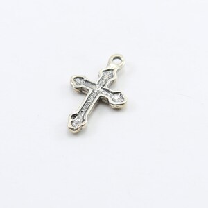 Sterling Silver Dotted Cross Charm Religious Spiritual - Etsy
