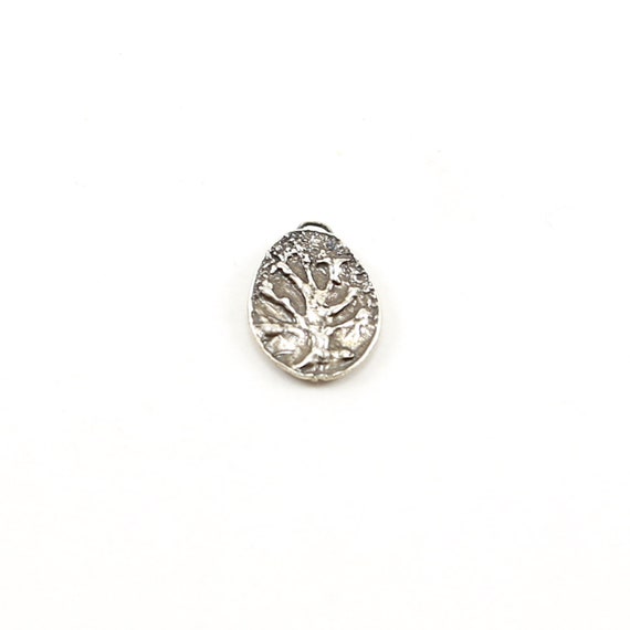 Sterling Silver Oval Oak Tree Wisdom Charm Modern Nature Pendant