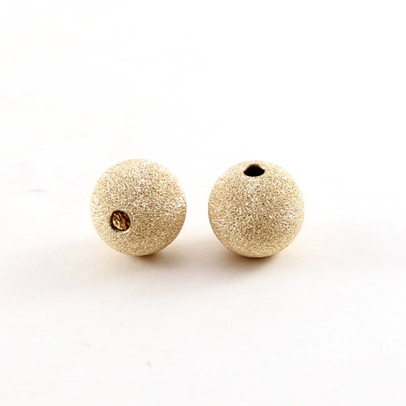 2 Pieces 10mm Stardust Bead Shiny Sparkle Seamless Round Round 14K Gold Filled Spacer Beads